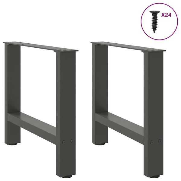 vidaXL Coffee Table Legs Anthracite 2 pcs. 60x(42-43) cm Steel