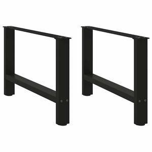 vidaXL Coffee Table Legs Black 2 pcs. 70x(42-43) cm Steel