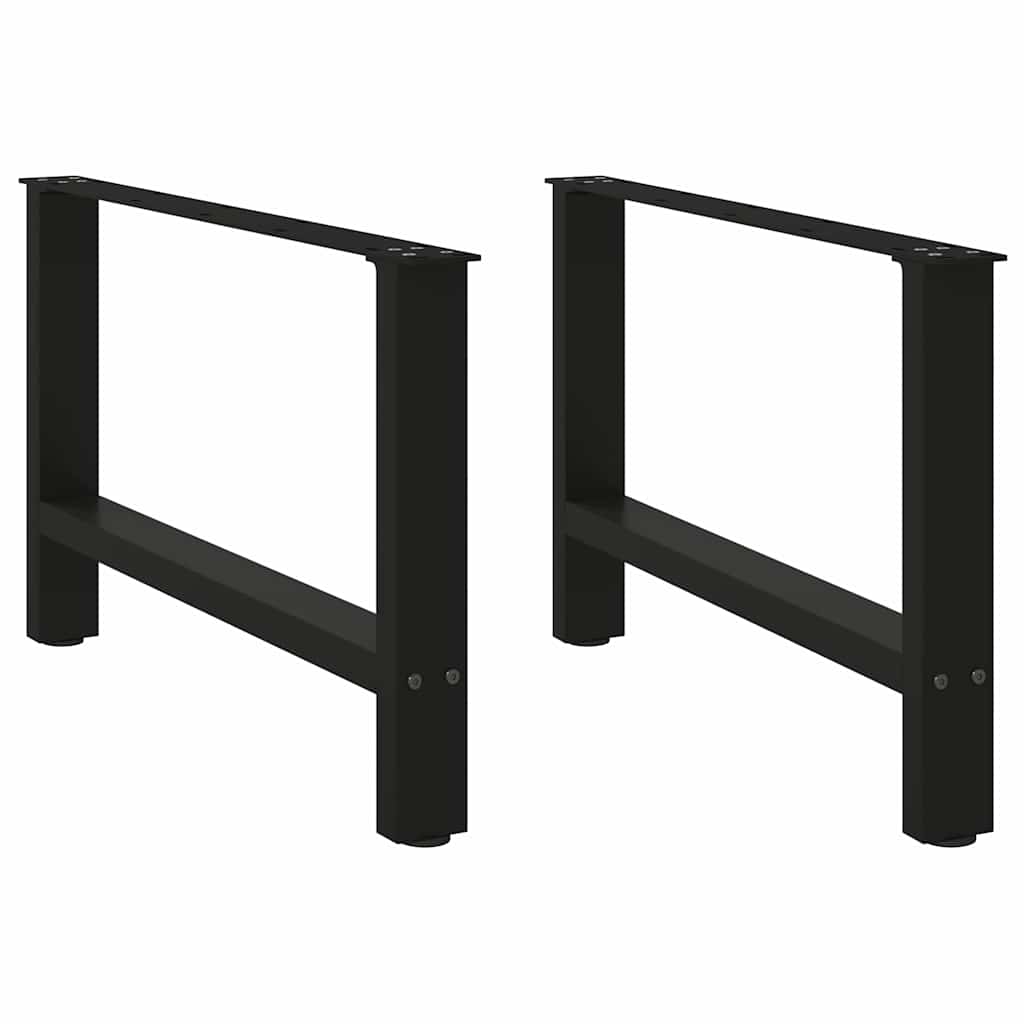 vidaXL Coffee Table Legs Black 2 pcs. 70x(42-43) cm Steel