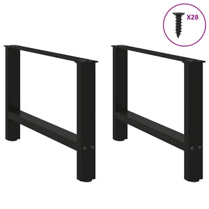 vidaXL Coffee Table Legs Black 2 pcs. 70x(42-43) cm Steel