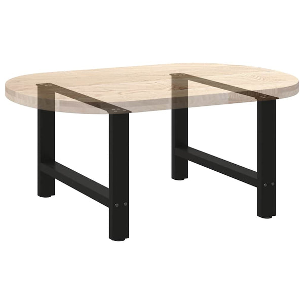 vidaXL Coffee Table Legs Black 2 pcs. 70x(42-43) cm Steel