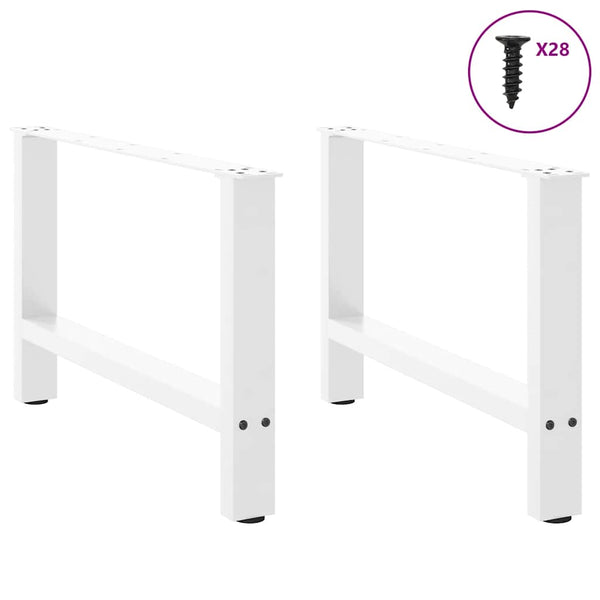 vidaXL Coffee Table Legs White 2 pcs. 70x(42-43) cm Steel