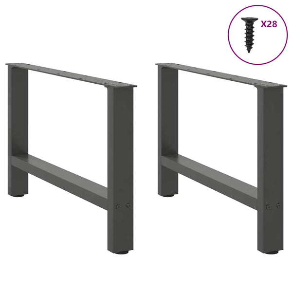 vidaXL Coffee Table Legs Anthracite 2 pcs. 70x(42-43) cm Steel