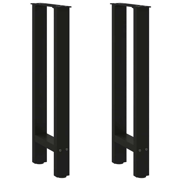 vidaXL Console Table Legs Black 2 pcs. 28x(72-73) cm Steel