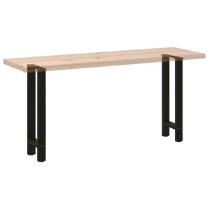 vidaXL Console Table Legs Black 2 pcs. 28x(72-73) cm Steel