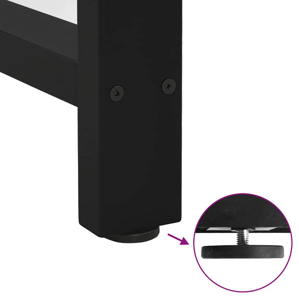 vidaXL Console Table Legs Black 2 pcs. 28x(72-73) cm Steel