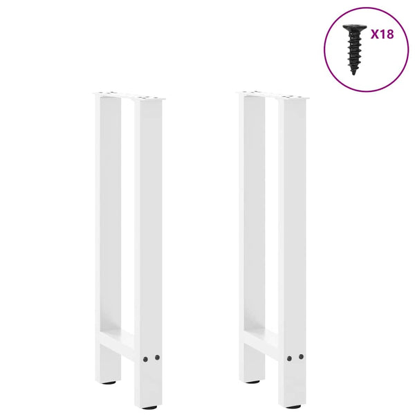vidaXL Console Table Legs White 2 pcs. 28x(72-73) cm Steel