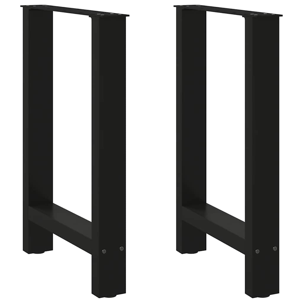 vidaXL Dining Table Legs Black 2 pcs 50x(72-73) cm Steel