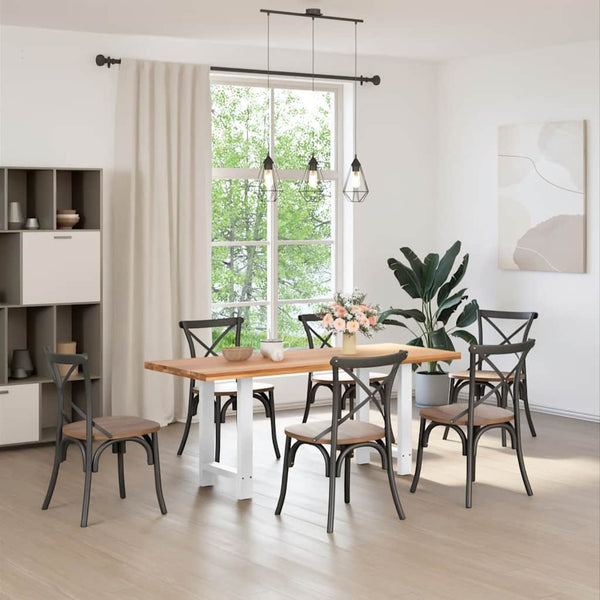 vidaXL Dining Table Legs White 2 pcs. 60x(72-73) cm Steel