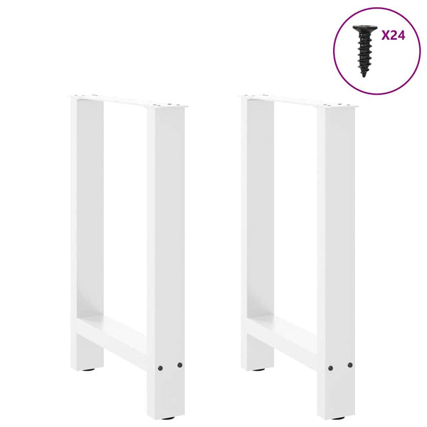 vidaXL Dining Table Legs White 2 pcs. 60x(72-73) cm Steel