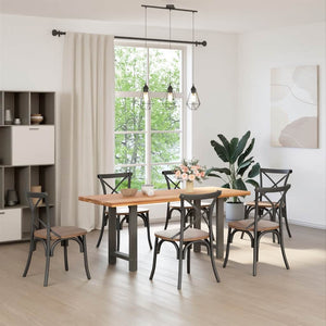 vidaXL Dining Table Legs Anthracite 2 pcs. 60x(72-73) cm Steel