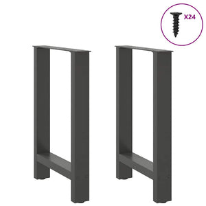 vidaXL Dining Table Legs Anthracite 2 pcs. 60x(72-73) cm Steel