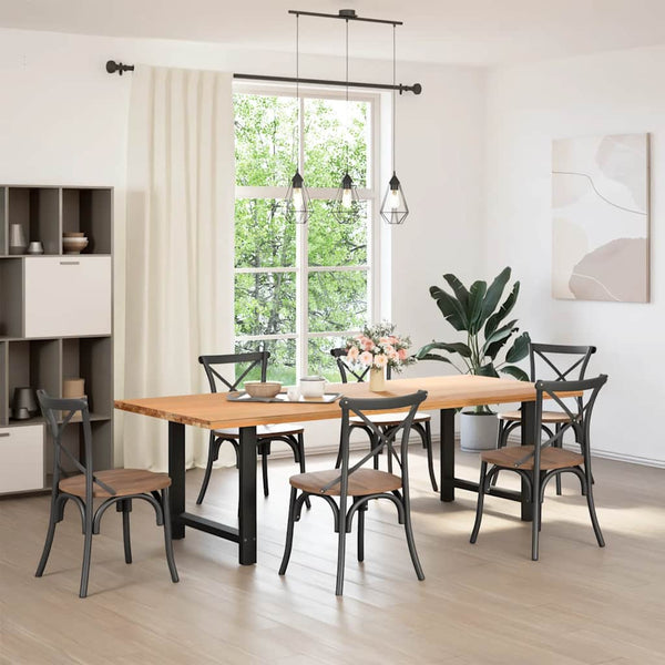 vidaXL Dining Table Legs Black 2 pcs 70x(72-73) cm Steel