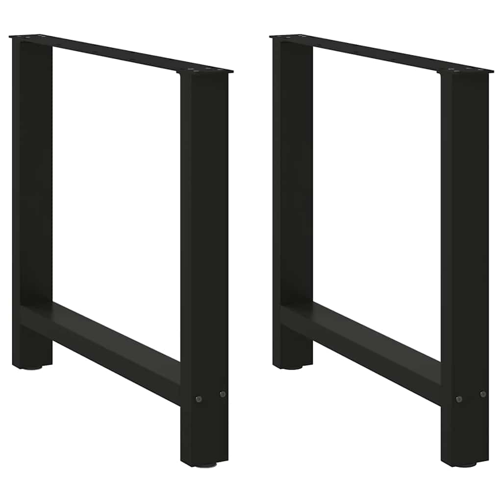 vidaXL Dining Table Legs Black 2 pcs 80x(72-73) cm Steel
