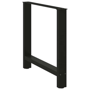 vidaXL Dining Table Legs Black 2 pcs 80x(72-73) cm Steel