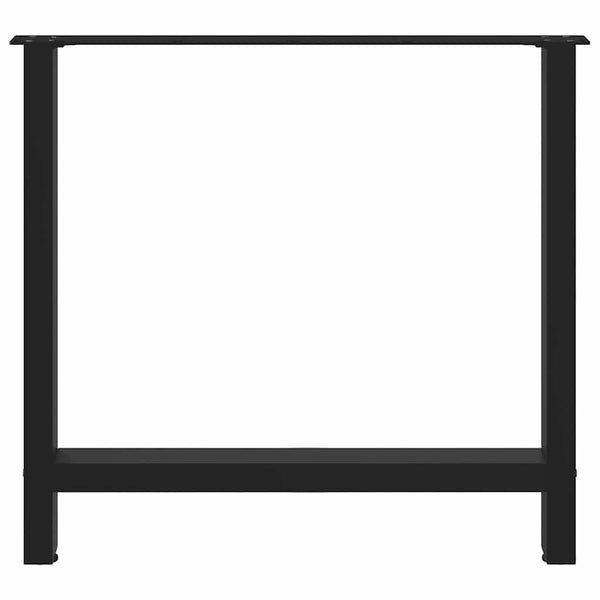 vidaXL Dining Table Legs Black 2 pcs 80x(72-73) cm Steel
