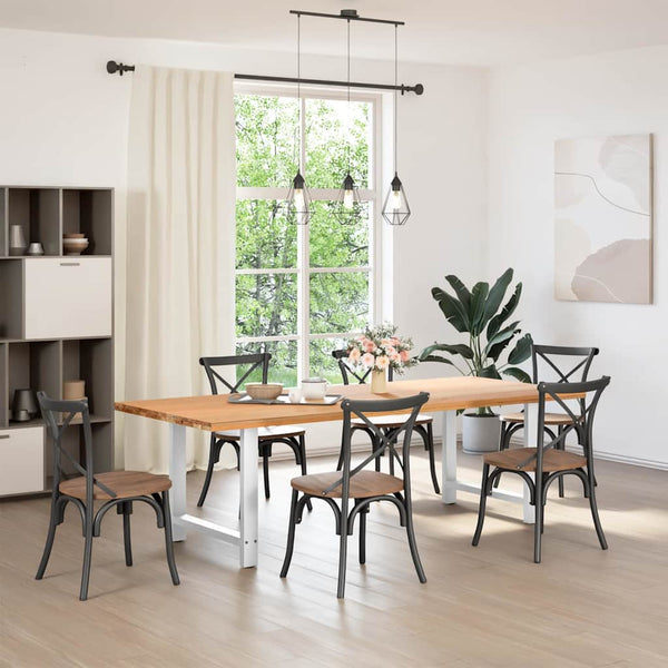 vidaXL Dining Table Legs White 2 pcs. 80x(72-73) cm Steel