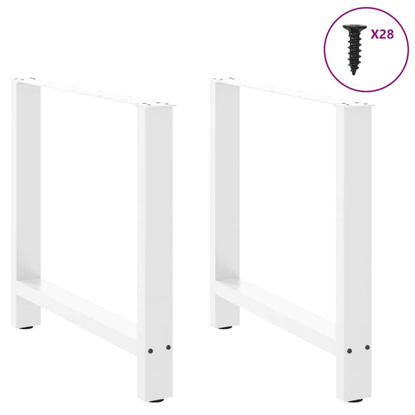 vidaXL Dining Table Legs White 2 pcs. 80x(72-73) cm Steel
