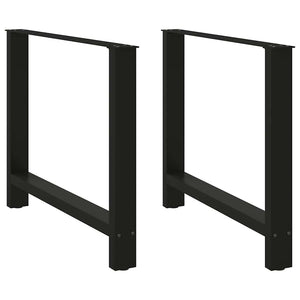 vidaXL Dining Table Legs Black 2 pcs 90x(72-73) cm Steel