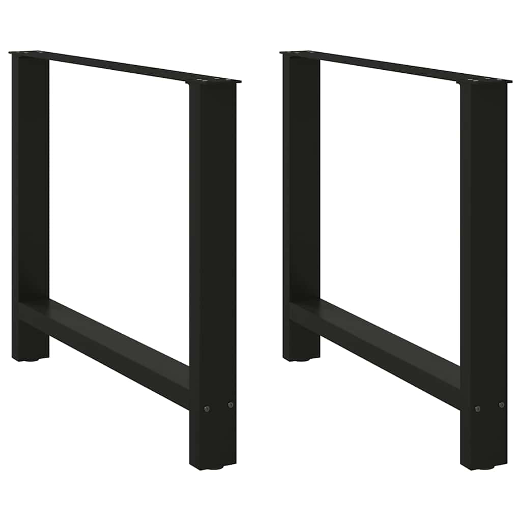 vidaXL Dining Table Legs Black 2 pcs 90x(72-73) cm Steel