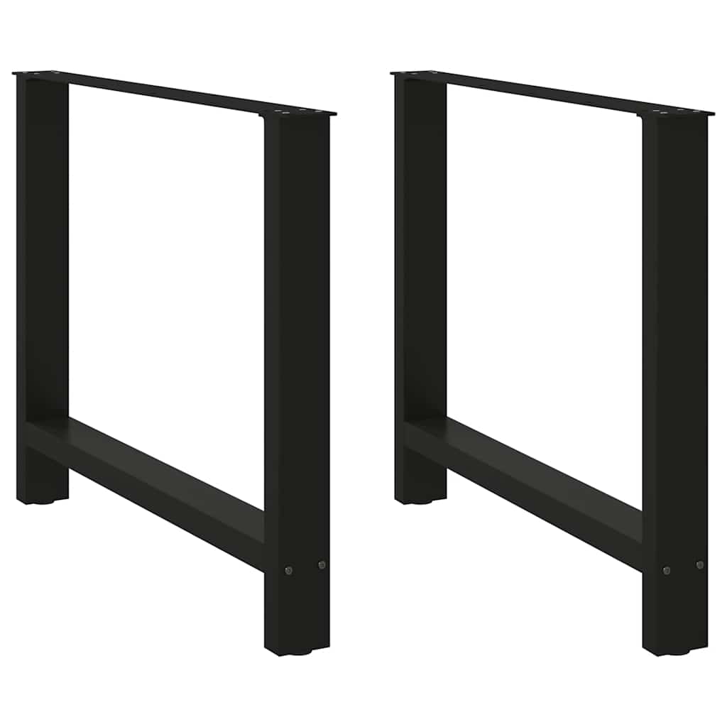 vidaXL Dining Table Legs Black 2 pcs. 100x(72-73) cm Steel