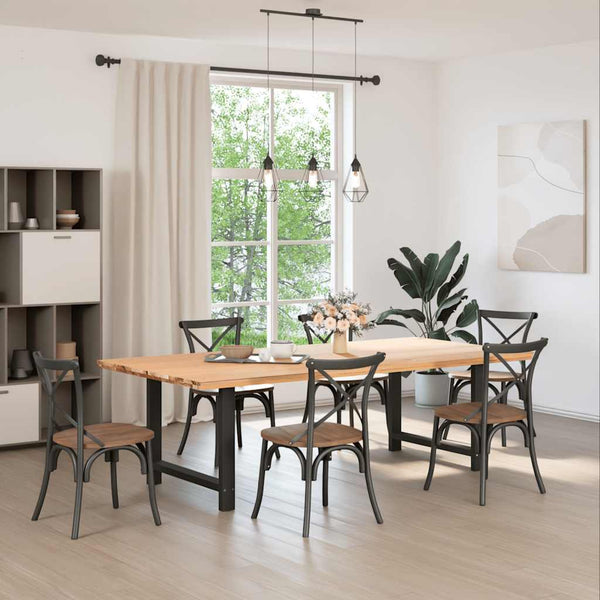 vidaXL Dining Table Legs Black 2 pcs. 100x(72-73) cm Steel