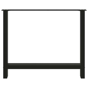 vidaXL Dining Table Legs Black 2 pcs. 100x(72-73) cm Steel