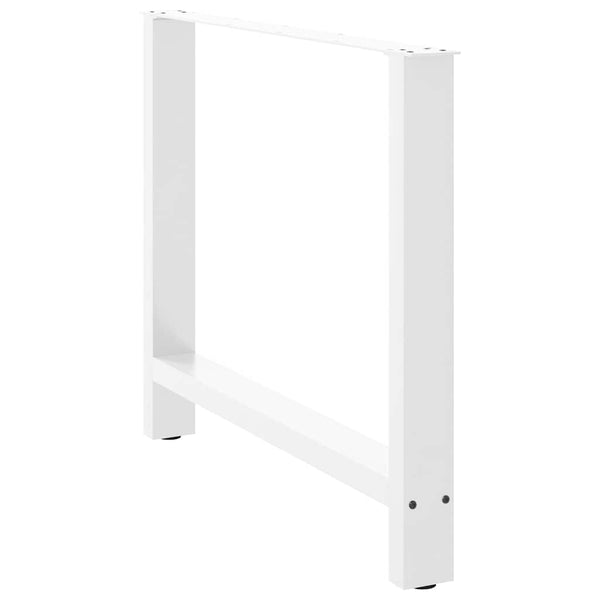 vidaXL Dining Table Legs White 2 pcs. 100x(72-73) cm Steel