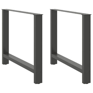vidaXL Dining Table Legs Anthracite 2 pcs. 100x(72-73) cm Steel