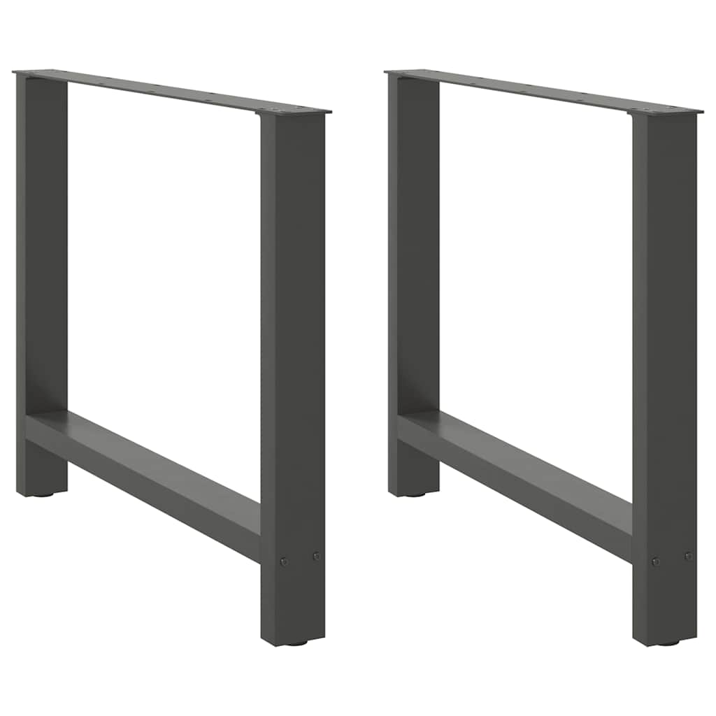 vidaXL Dining Table Legs Anthracite 2 pcs. 100x(72-73) cm Steel