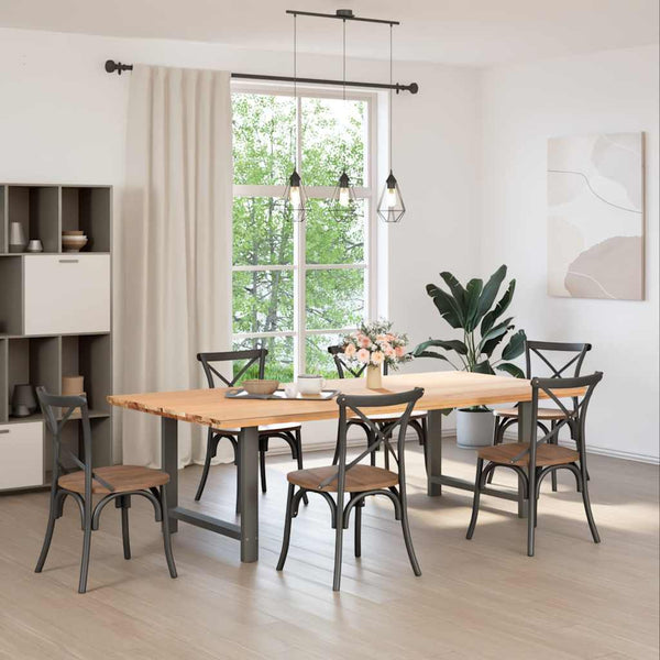 vidaXL Dining Table Legs Anthracite 2 pcs. 100x(72-73) cm Steel