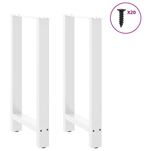 vidaXL Bar Table Legs White 2 pcs 40x(90-91) cm Steel