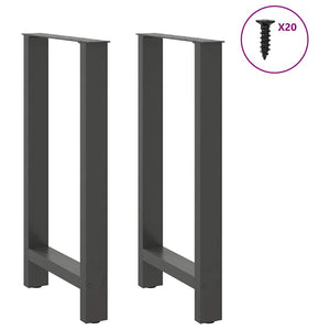 vidaXL Bar Table Legs Anthracite 2 pcs. 40x(90-91) cm Steel