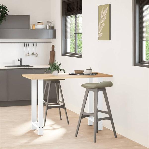 vidaXL Bar Table Legs White 2 pcs 50x(90-91) cm Steel