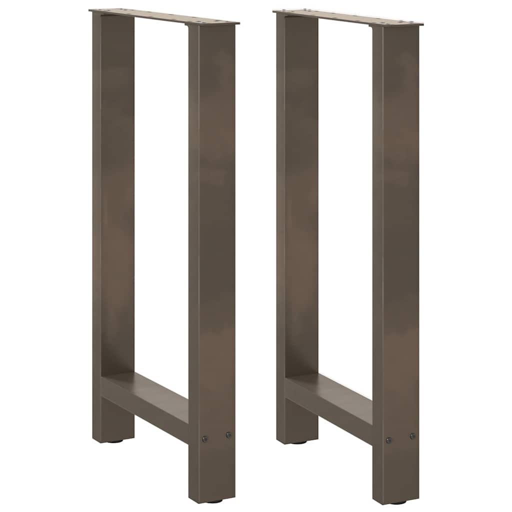 vidaXL Bar Table Legs Natural Steel 2 pcs. 50x(90-91) cm Steel