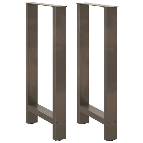 vidaXL Bar Table Legs Natural Steel 2 pcs. 50x(90-91) cm Steel