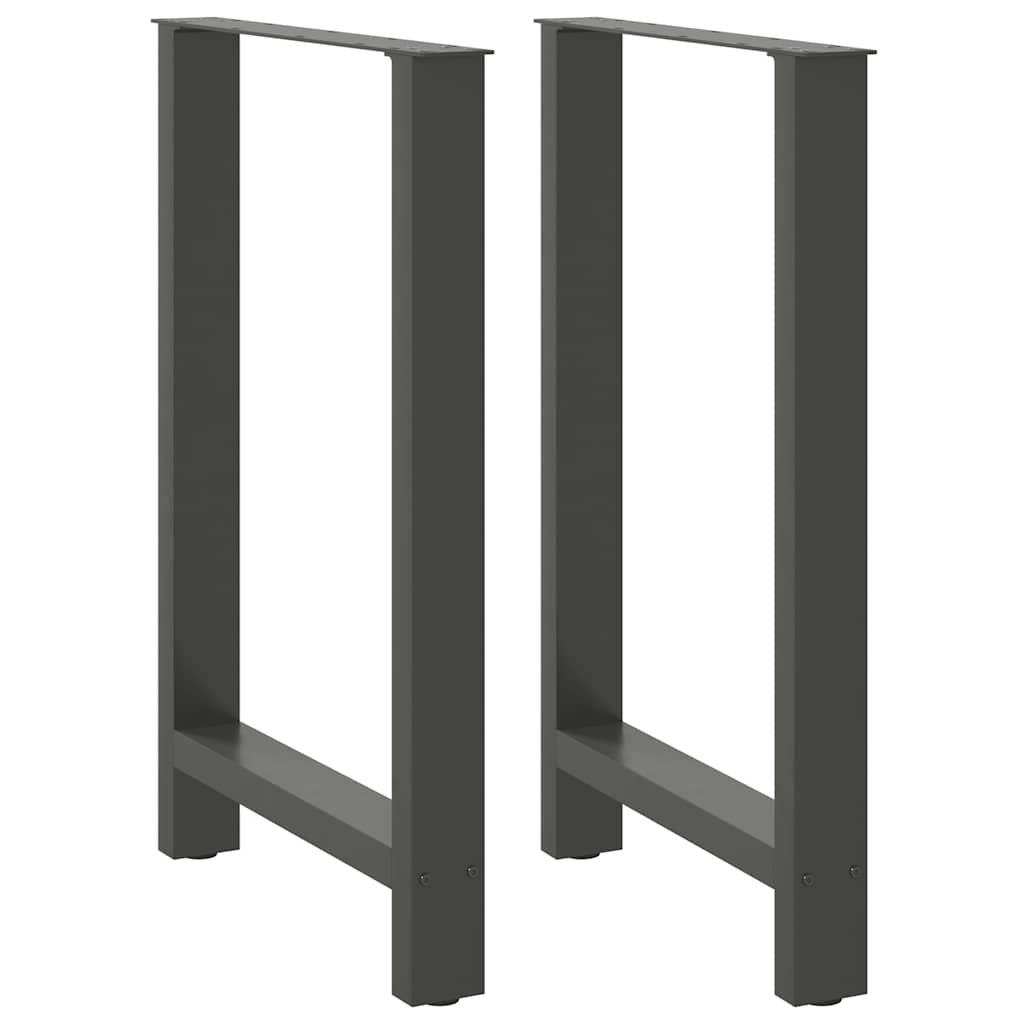 vidaXL Bar Table Legs Anthracite 2 pcs. 60x(90-91) cm Steel