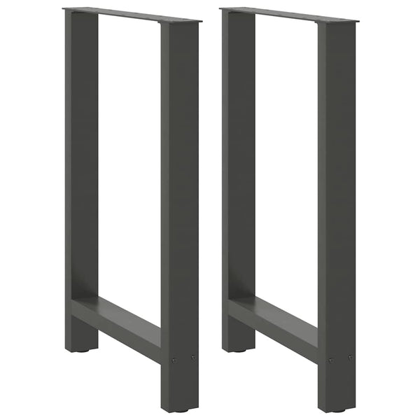 vidaXL Bar Table Legs Anthracite 2 pcs. 60x(90-91) cm Steel