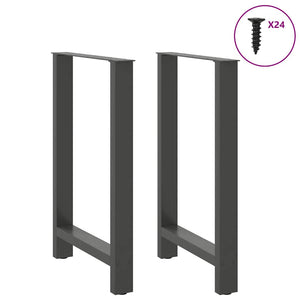 vidaXL Bar Table Legs Anthracite 2 pcs. 60x(90-91) cm Steel