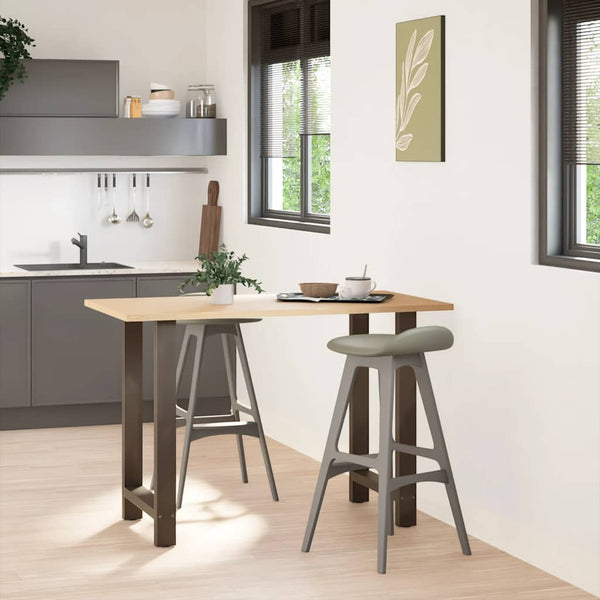 vidaXL Bar Table Legs Natural Steel 2 pcs 60x(90-91) cm Steel