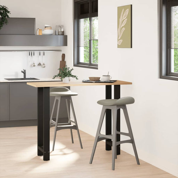 vidaXL Bar Table Legs Black 2 pcs. 40x(100-101) cm Steel
