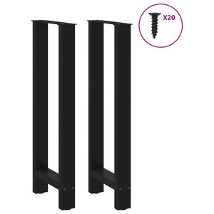 vidaXL Bar Table Legs Black 2 pcs. 40x(100-101) cm Steel
