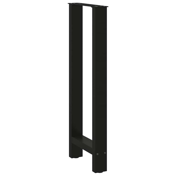 vidaXL Bar Table Legs Black 2 pcs 50x(100-101) cm Steel