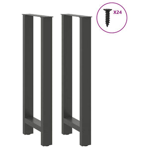 vidaXL Bar Table Legs Anthracite 2 pcs. 50x(100-101) cm Steel