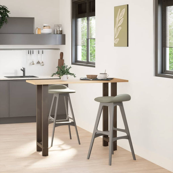 vidaXL Bar Table Legs Natural Steel 2 pcs 50x(100-101) cm Steel