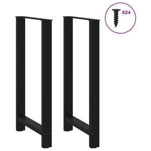 Schwarze Bartischbeine, 60x110-111 cm, 2er-Set