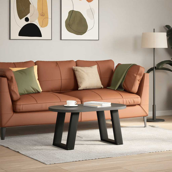 vidaXL Coffee Table Legs U-shaped 2 pcs Black 28x(42-43) cm Steel