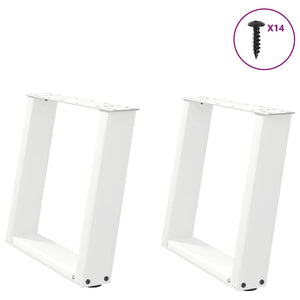 vidaXL Coffee Table Legs U-Shape 2 pcs White 50x(42-43) cm Steel