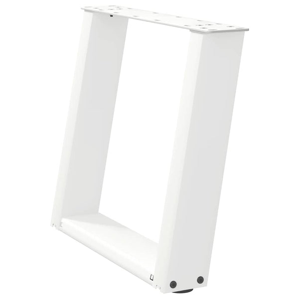 vidaXL Coffee Table Legs U-Shape 2 pcs White 50x(42-43) cm Steel