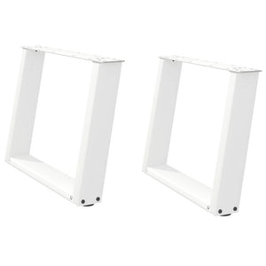 vidaXL Coffee Table Legs U-shaped 2 pcs White 70x(42-43) cm Steel